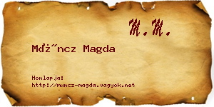 Müncz Magda névjegykártya